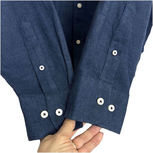 Untuckit Mens Veneto Button Down Shirt Size 3XL Blue Wrinkle Free Preppy Work - Picture 3 of 8